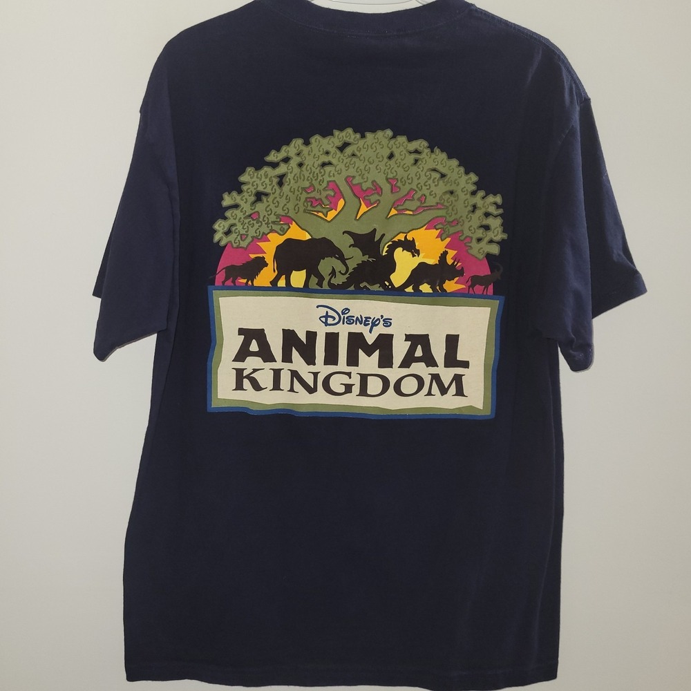 Vintage Disney's Animal Kingdom Graphic T-Shirt Size Large Made In USA Blue